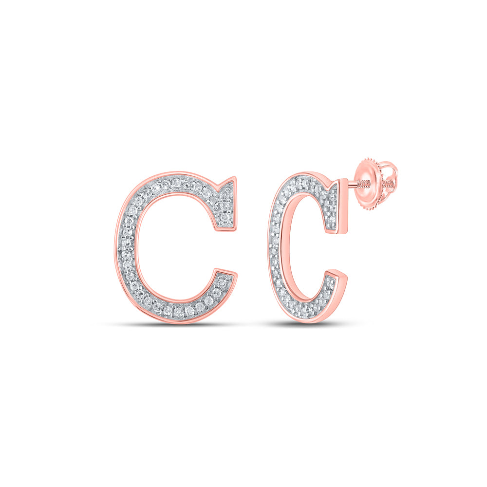 1/8Ctw-Dia P1P2 Initial "C" Gift Earring (1.12 grams)