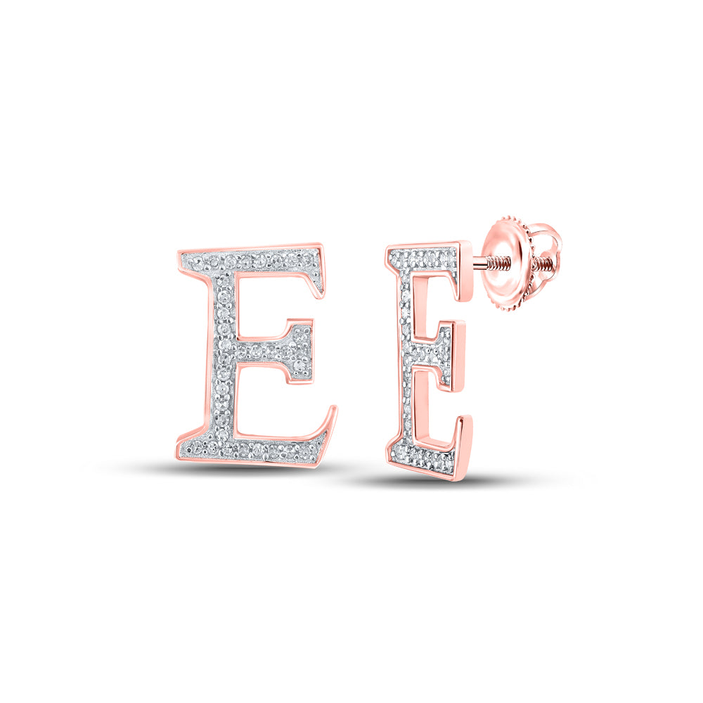 1/8Ctw-Dia P1P2 Initial "E" Gift Earring (1.17 grams)