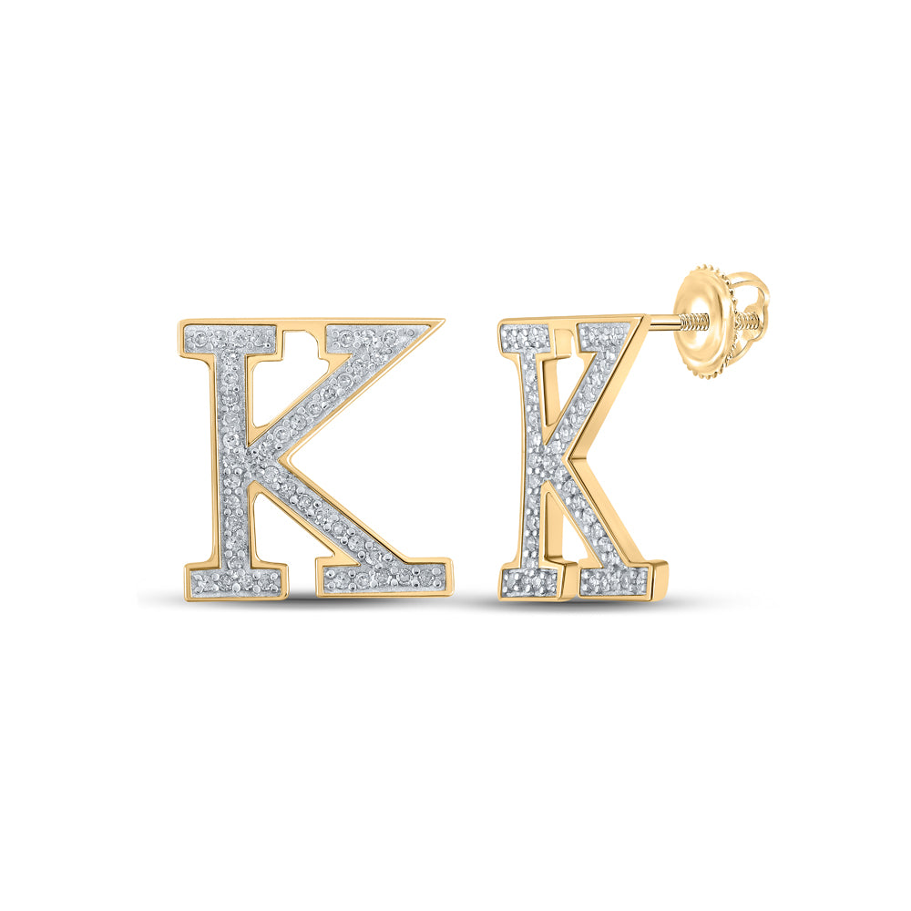 1/6Ctw-Dia P1P2 Initial "K" Gift Earring (1.24 grams)