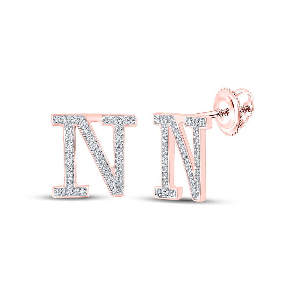 1/5Ctw-Dia P1P2 Initial "N" Gift Earring (1.55 grams)