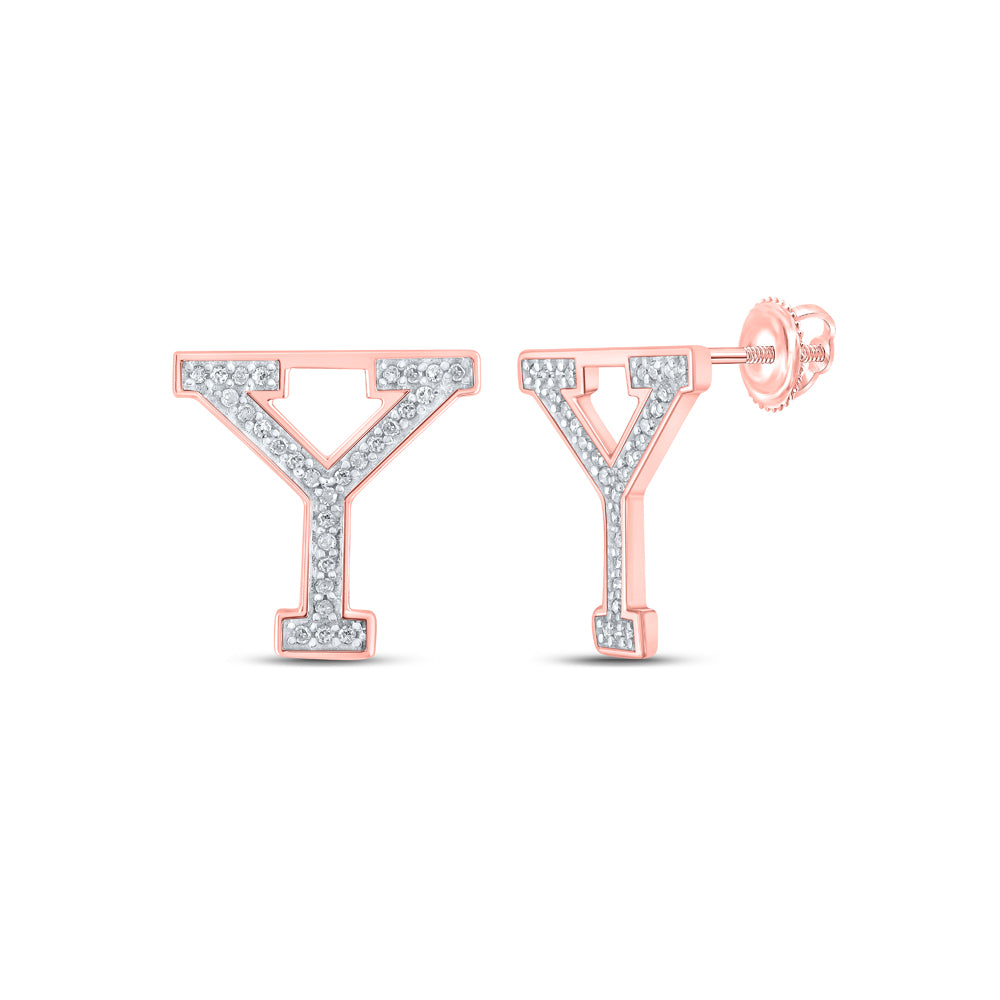 1/8Ctw-Dia P1P2 Initial "Y" Gift Earring (1.12 grams)
