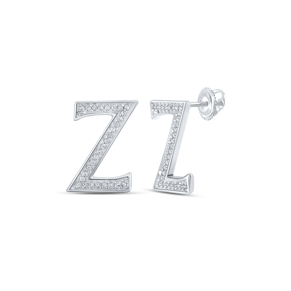 1/8Ctw-Dia P1P2 Initial "Z" Gift Earring (1.2 grams)