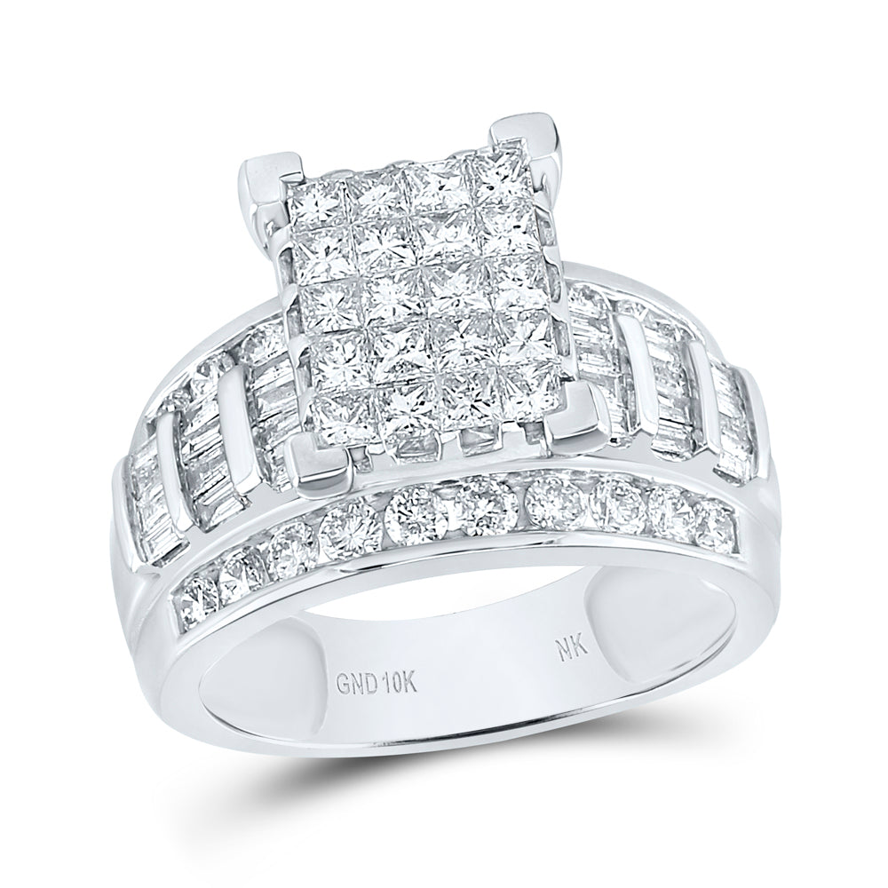 10Kt White Gold 2 Ctw-Dia Nk Fashion Ring S6 (6.95 grams)