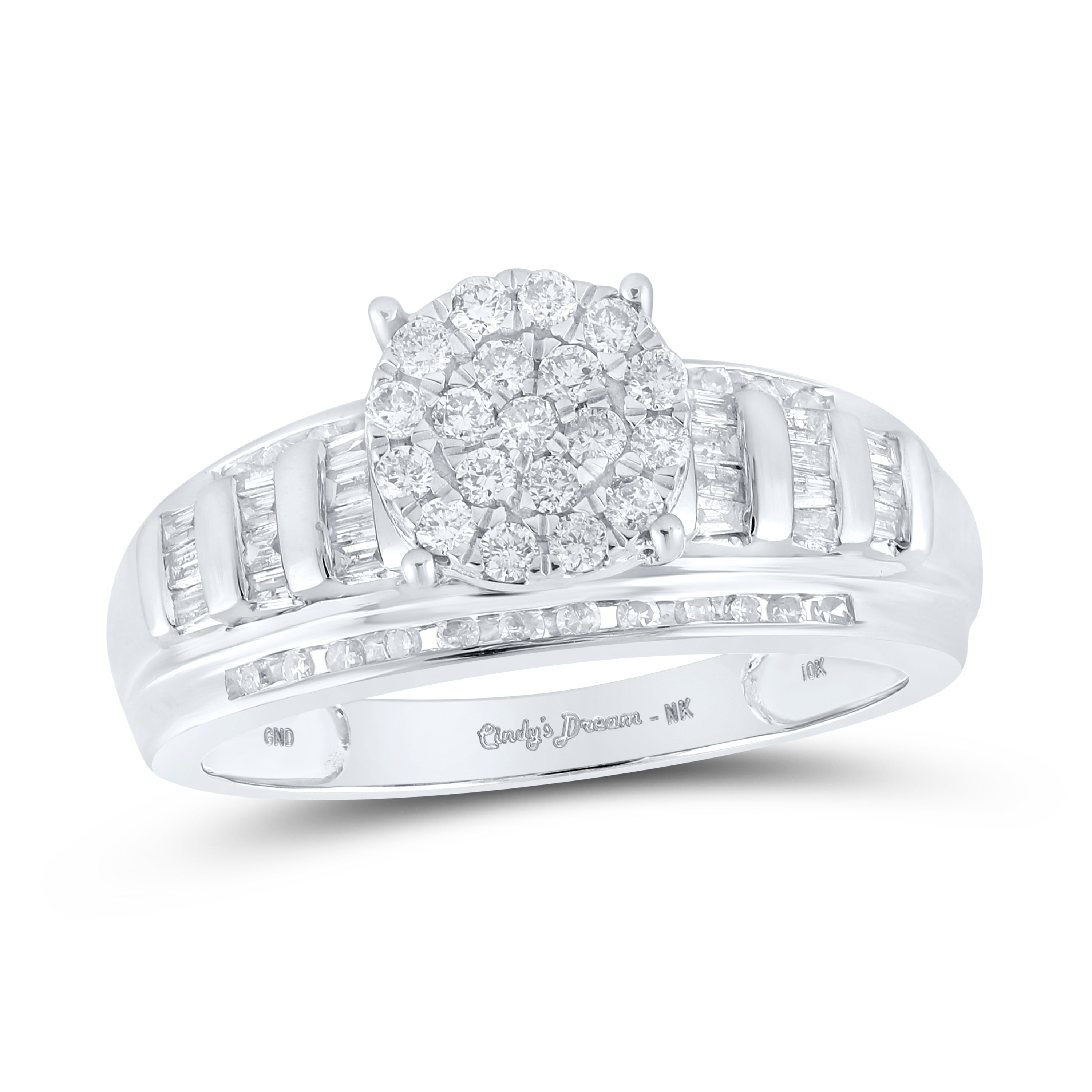 10Kt White Gold 1/2Ctw-Diamond Fashion Ring S6 (3.73 grams)