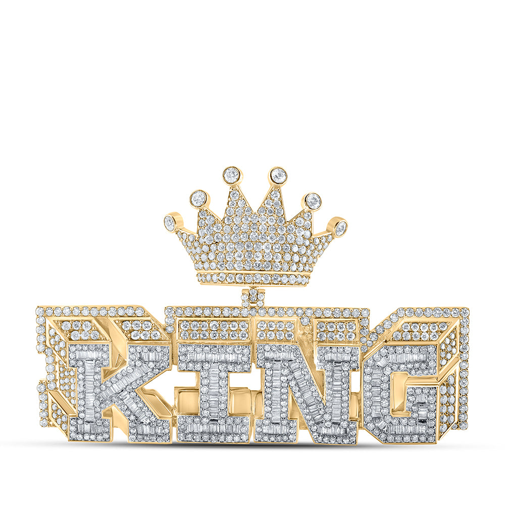 10Kt Yellow Gold 8 1/4 Ctw-Dia Nk Crown King Mens Charm (46.52 grams)