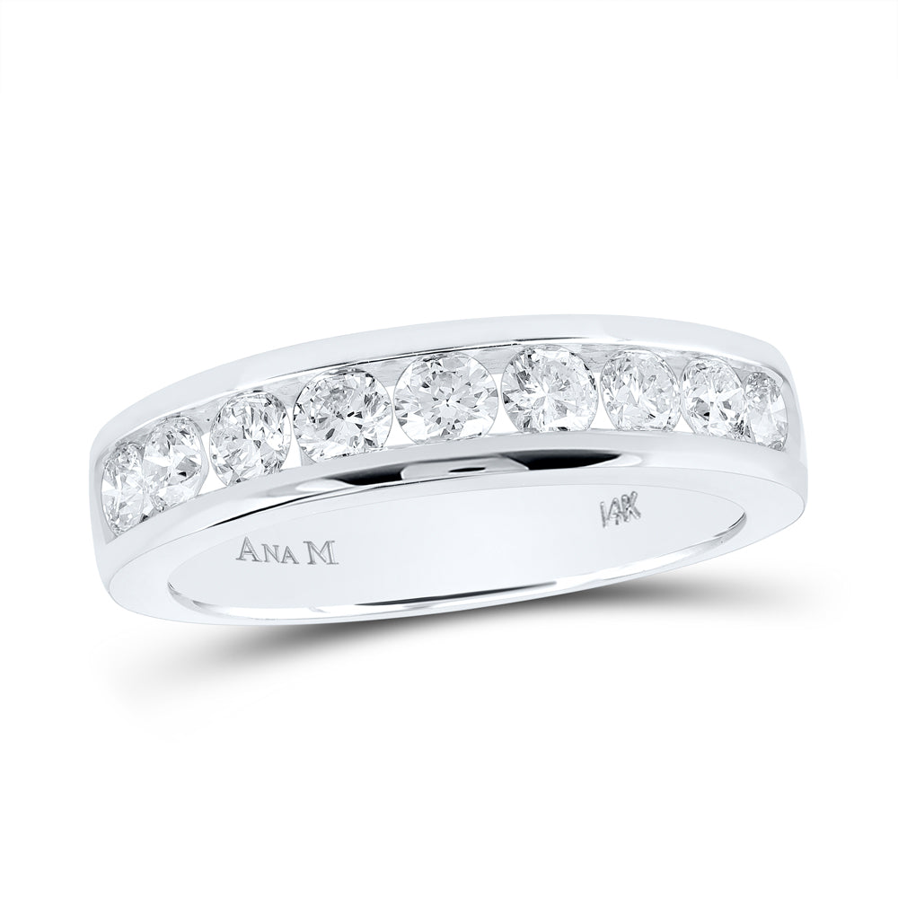 14Kt White Gold 7/8Ctw Diamond Ana M Fashion Ladies Band (5.1 grams)