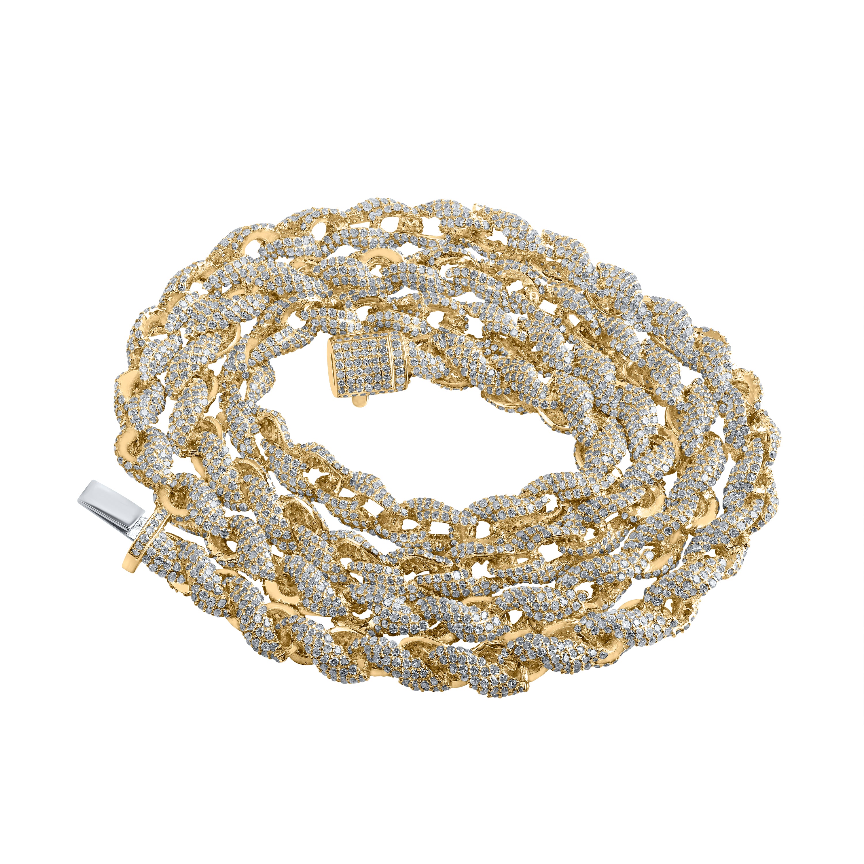 10Kt Yellow Gold 17 1/2 Ctw-Dia Cn Rope Chain Necklace