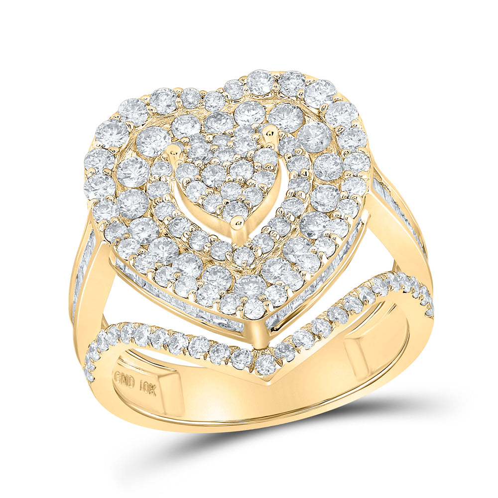 10Kt Yellow Gold 2 1/3Ctw-Dia Cn Heart Ring (4.8 grams)