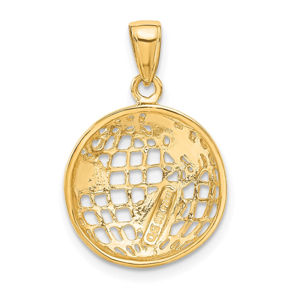 14k Yellow Gold 16 mm Polished Globe Pendant (2.23 grams)