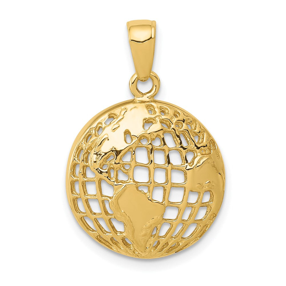 14k Yellow Gold 16 mm Polished Globe Pendant (2.23 grams)