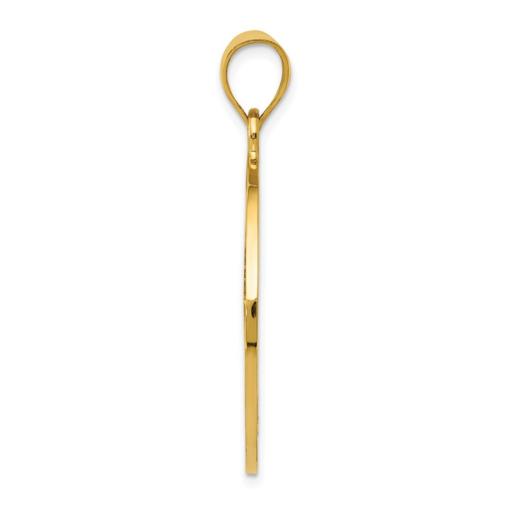 14k Yellow Gold 25 mm Solid Polished Peace Sign Pendant (4.03 grams)