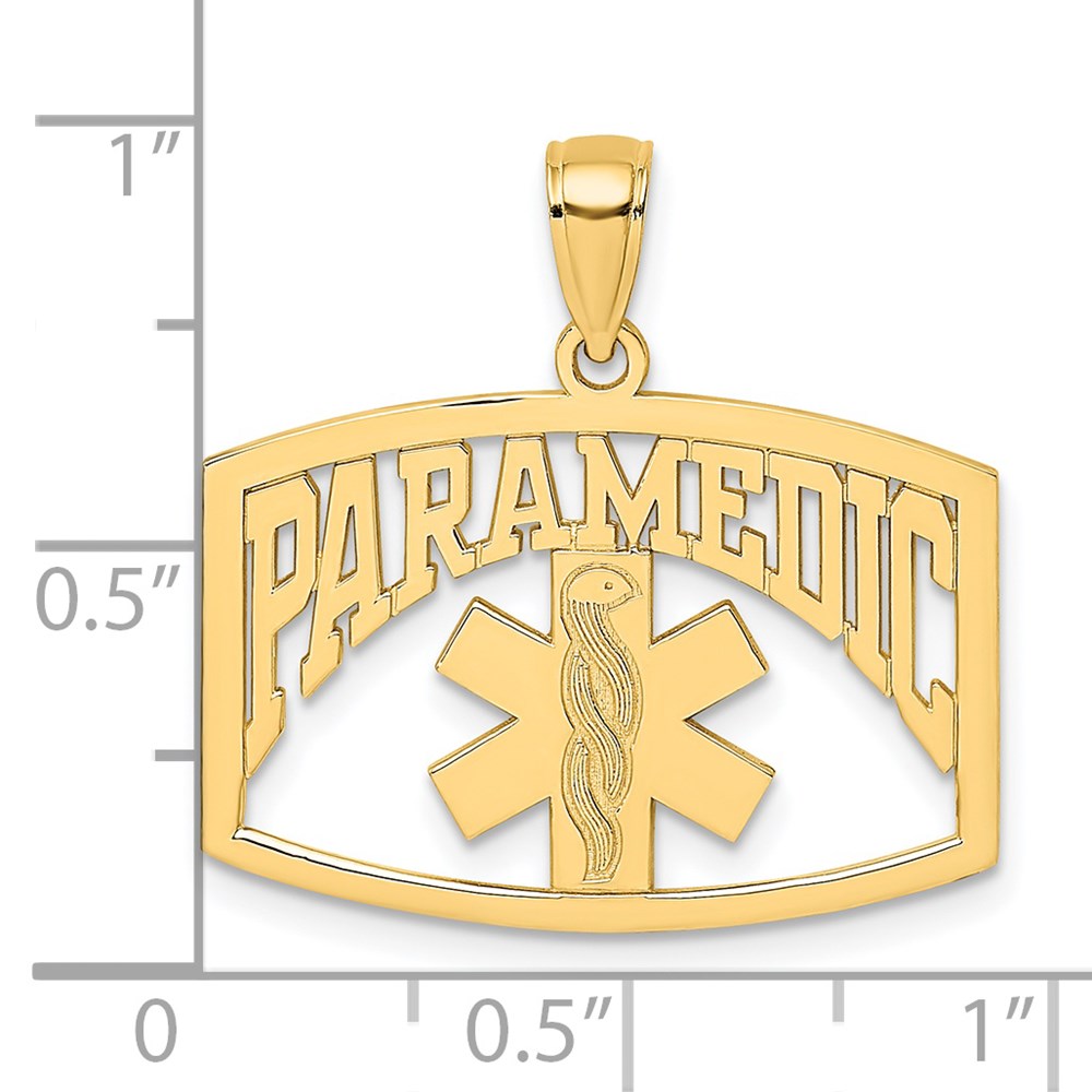 14k Yellow Gold 24.65 mm PARAMEDIC Charm (1.74 grams)