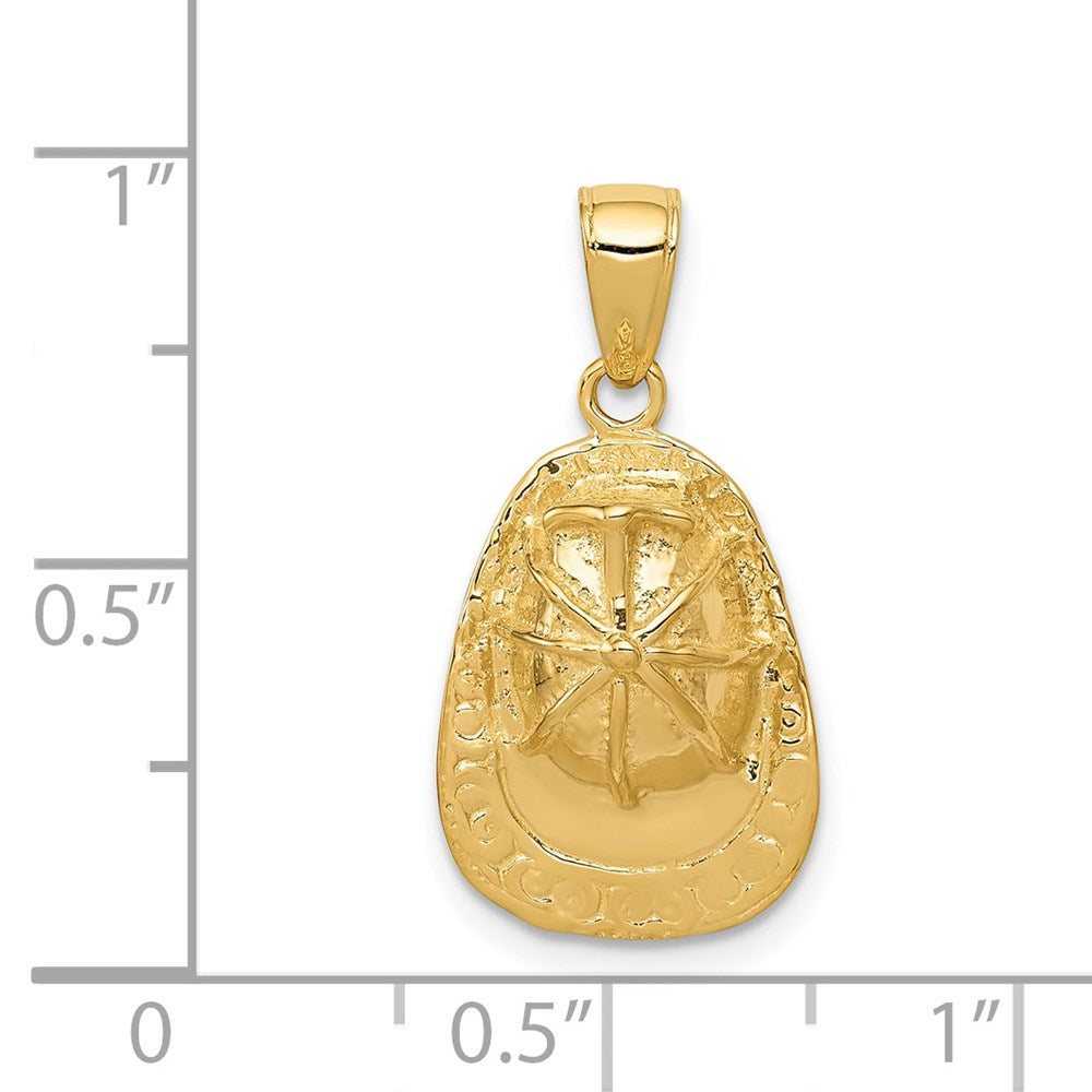 14k Yellow Gold 12 mm 3-D Firefighter Hat Pendant (3.35 grams)