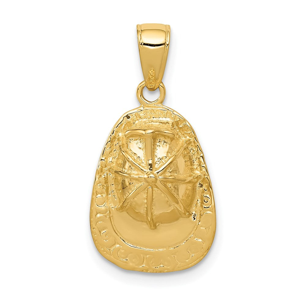 14k Yellow Gold 12 mm 3-D Firefighter Hat Pendant (3.35 grams)