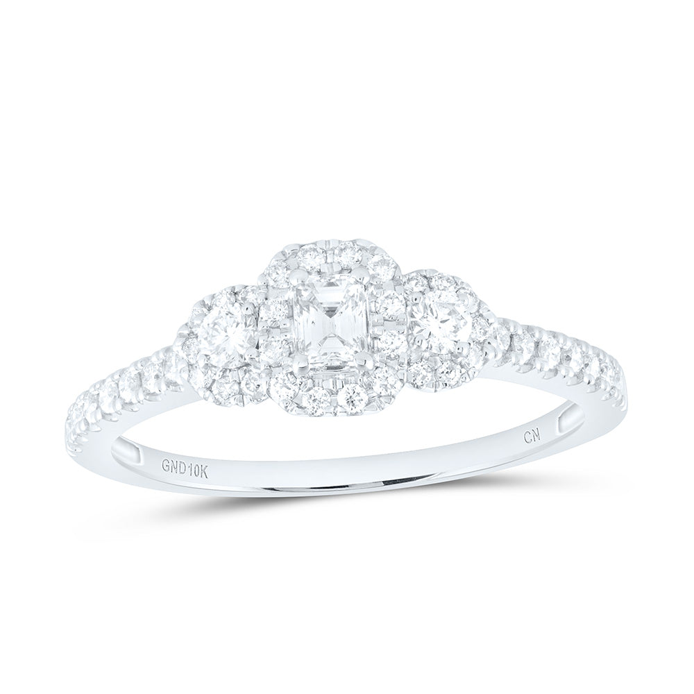 1/2Ctw-Dia Cn Single Halo Bridal Ring (2.5 grams)
