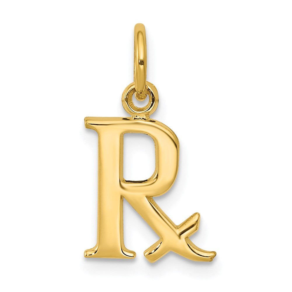 14k Yellow Gold 10 mm Prescription Symbol RX Charm (0.63 grams)