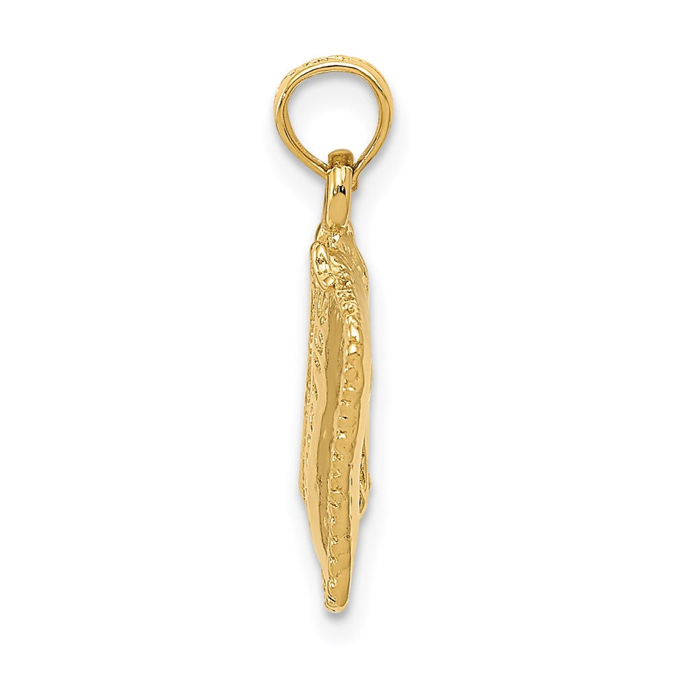 14k Yellow Gold 15 mm Satin 3-D Cosmetic Pouch Pendant (2.47 grams)