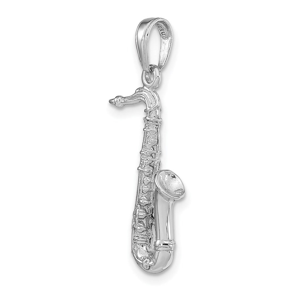 14k White Gold 7.45 mm  Solid Polished 3-D Saxophone Charm (2.16 grams)