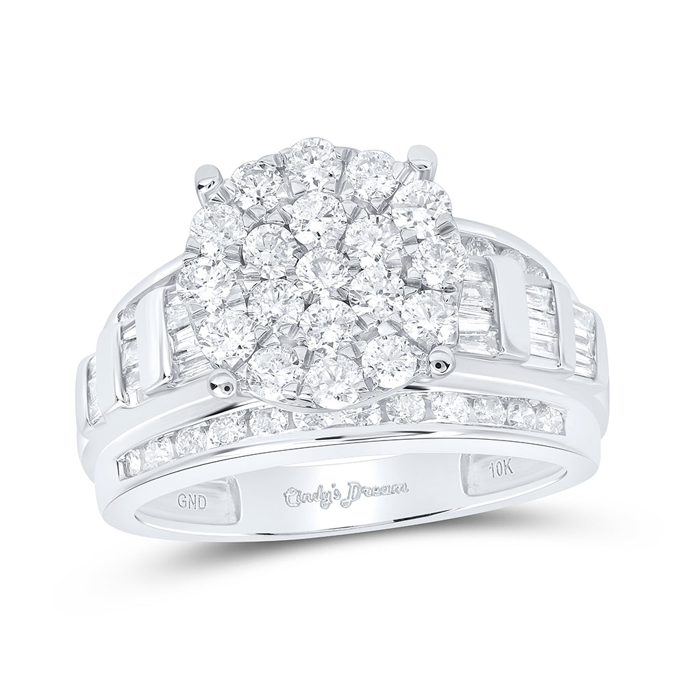 10Kt White Gold 1 1/2Ctw-Dia Cindy Ring (4.98 grams)