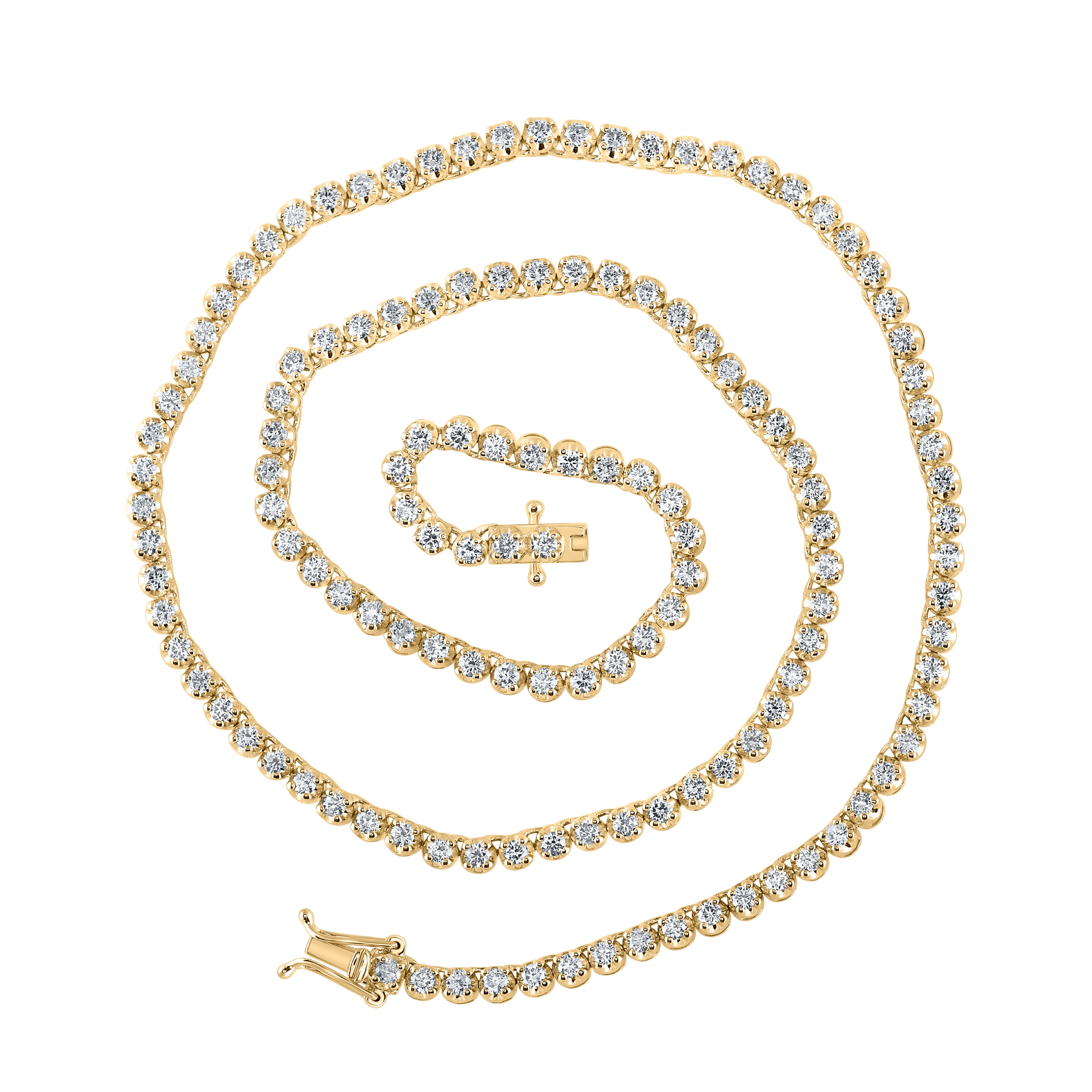 14Kt Yellow Gold 4 3/8Ctw-Diamond Tennis Chain (16 Inch) (17.93 grams)