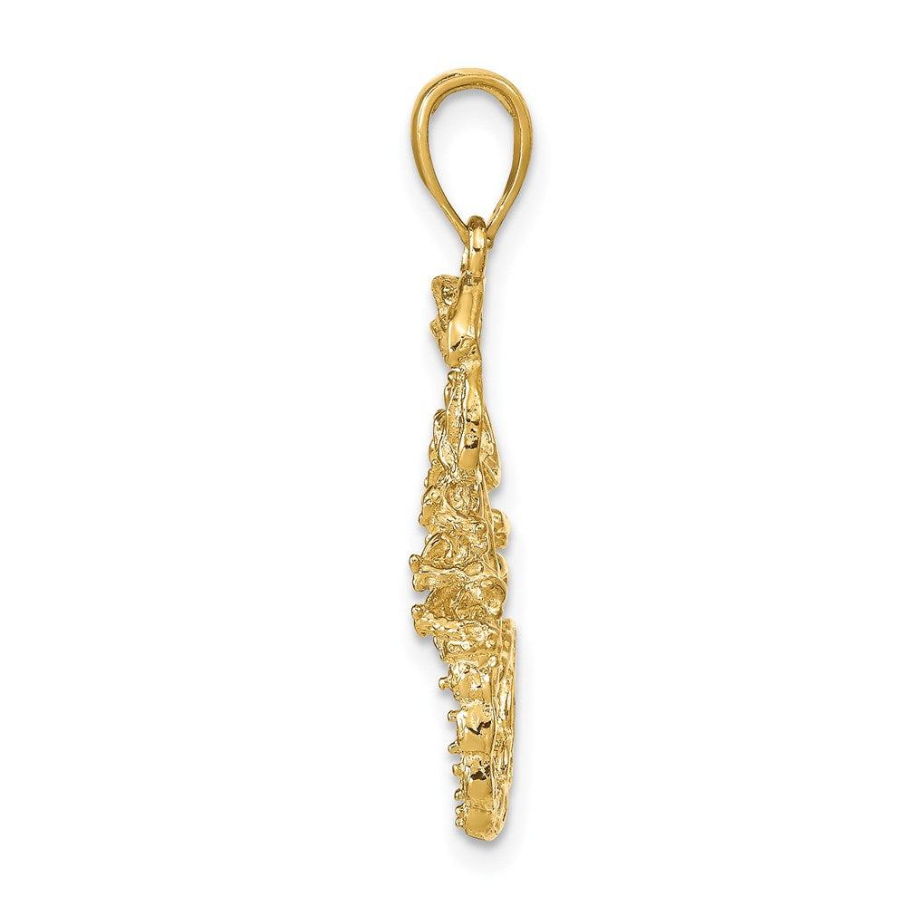14k Yellow Gold 14 mm Solid Polished Open-Backed Scorpion Pendant (2.04 grams)