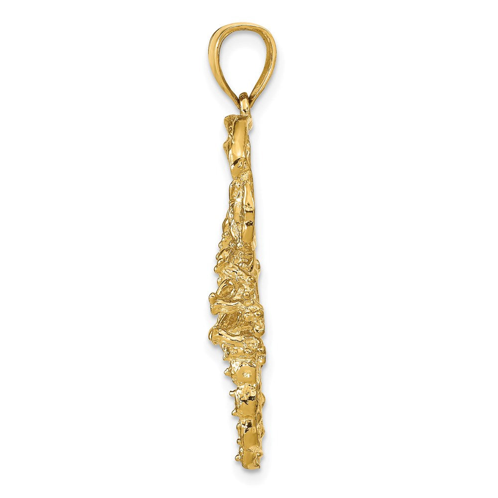 14k Yellow Gold 19 mm Solid Polished Open-Backed Scorpion Pendant (4.88 grams)
