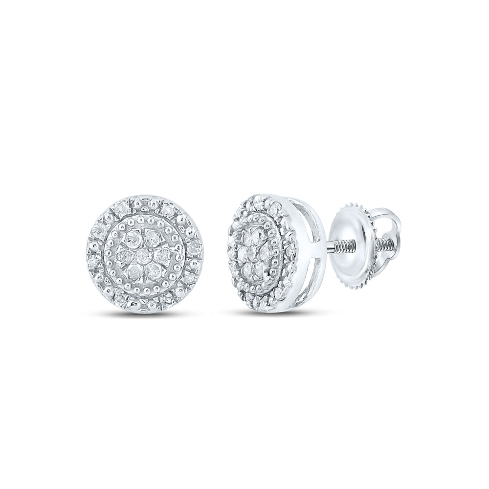 14Kt White Gold 1/10Ct-Dia P3 Gift Round Earring (1.41 grams)