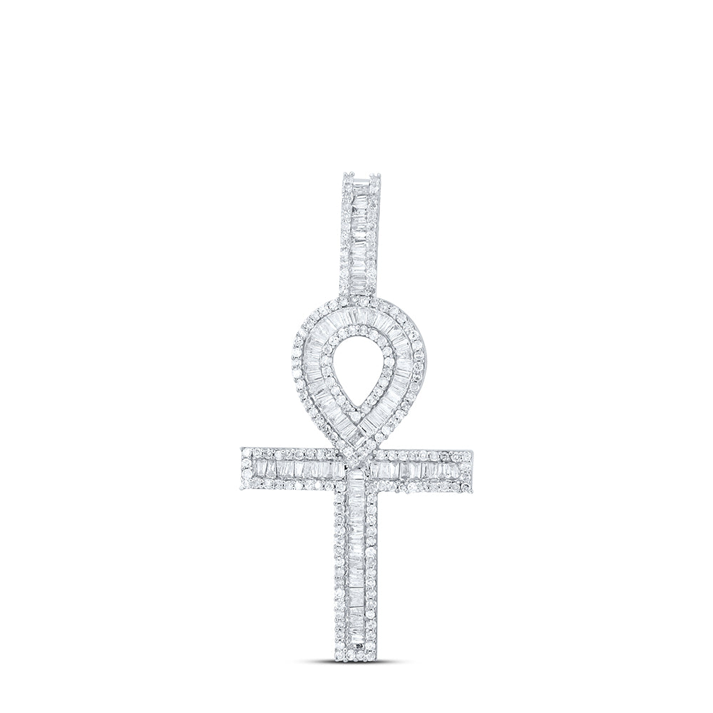 14Kt Yellow Gold 1 5/8Ctw-Dia Ankh Cross Charm (6.2 grams)