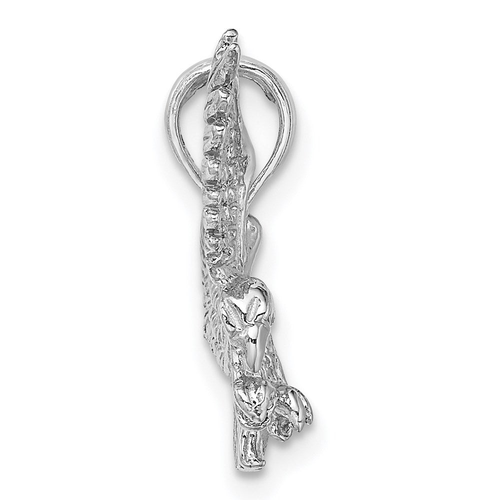 14k White Gold 26 mm  Textured Eagle Landing Charm (1.84 grams)