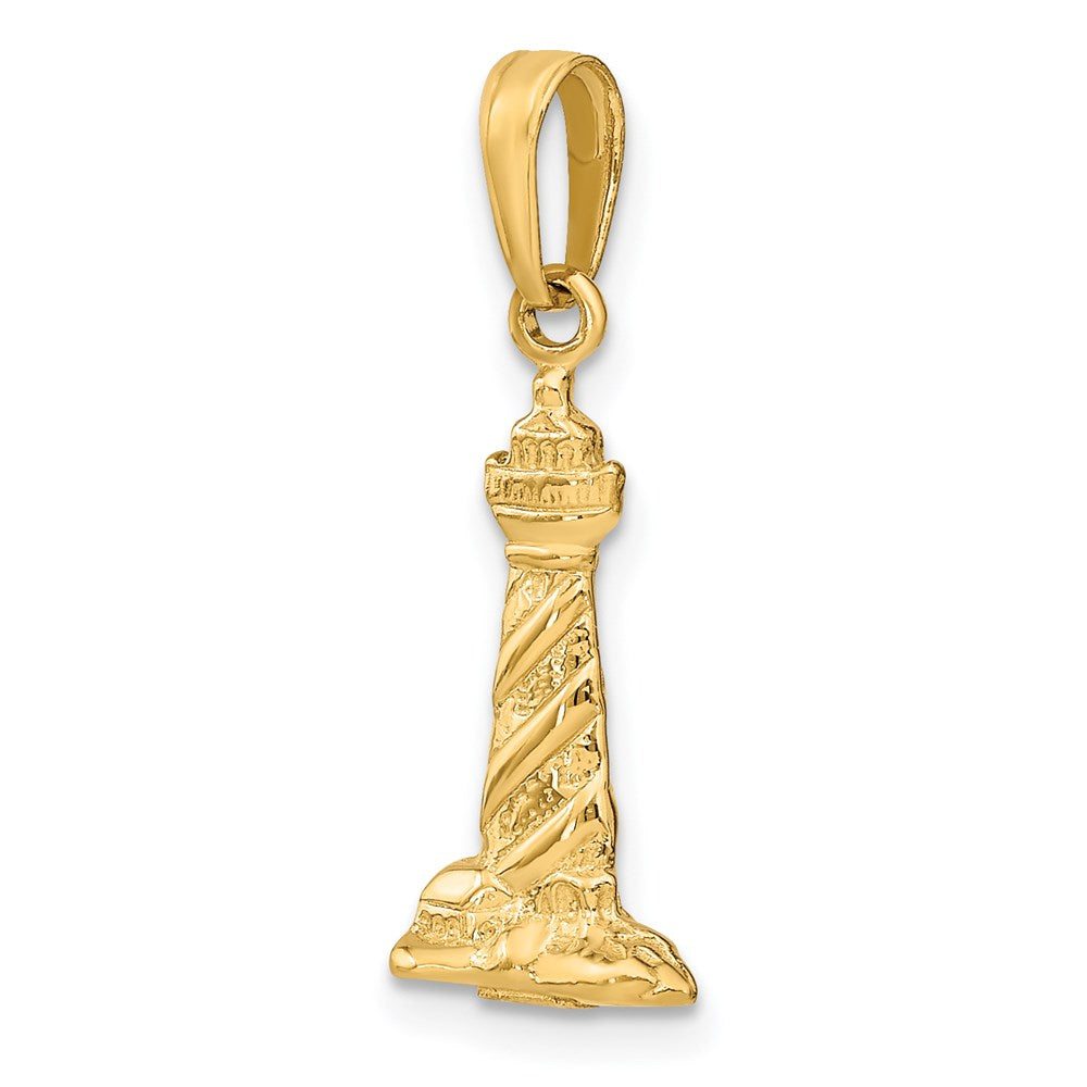 14k Yellow Gold 10 mm 3D St. Augustine Lighthouse Pendant