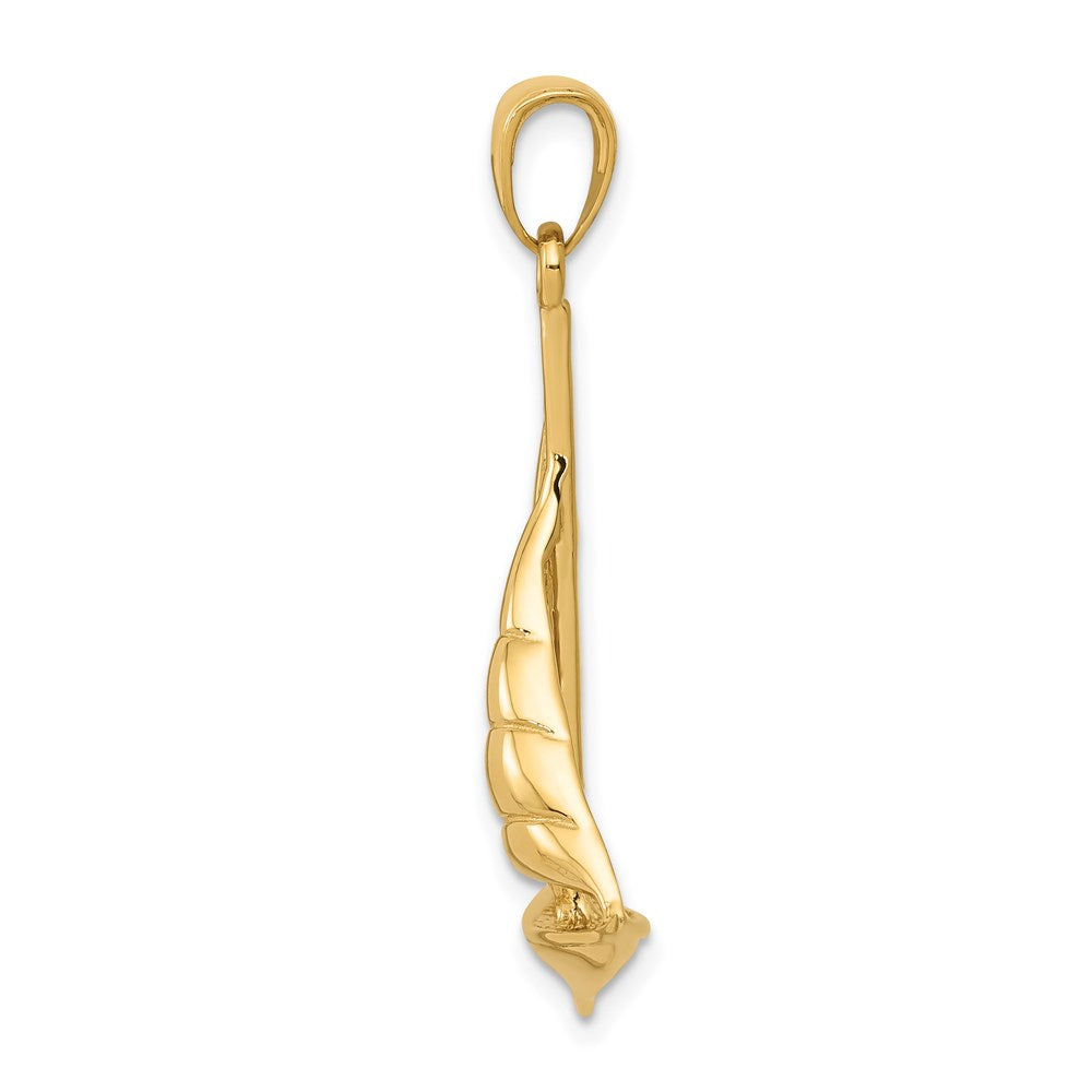 14k Yellow Gold 20 mm Polished Sailboat Pendant (3.22 grams)