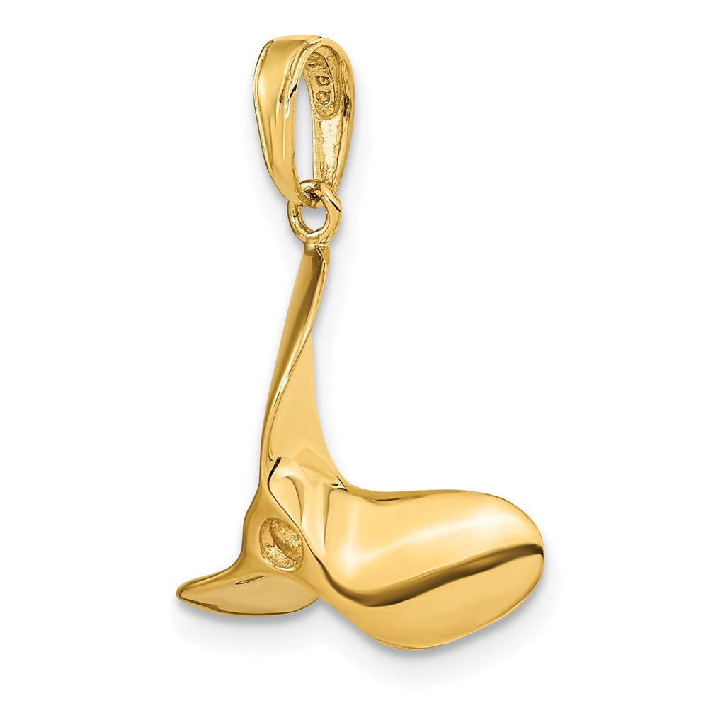 14k Yellow Gold 17 mm Polished 3-D Propeller Pendant (2.28 grams)