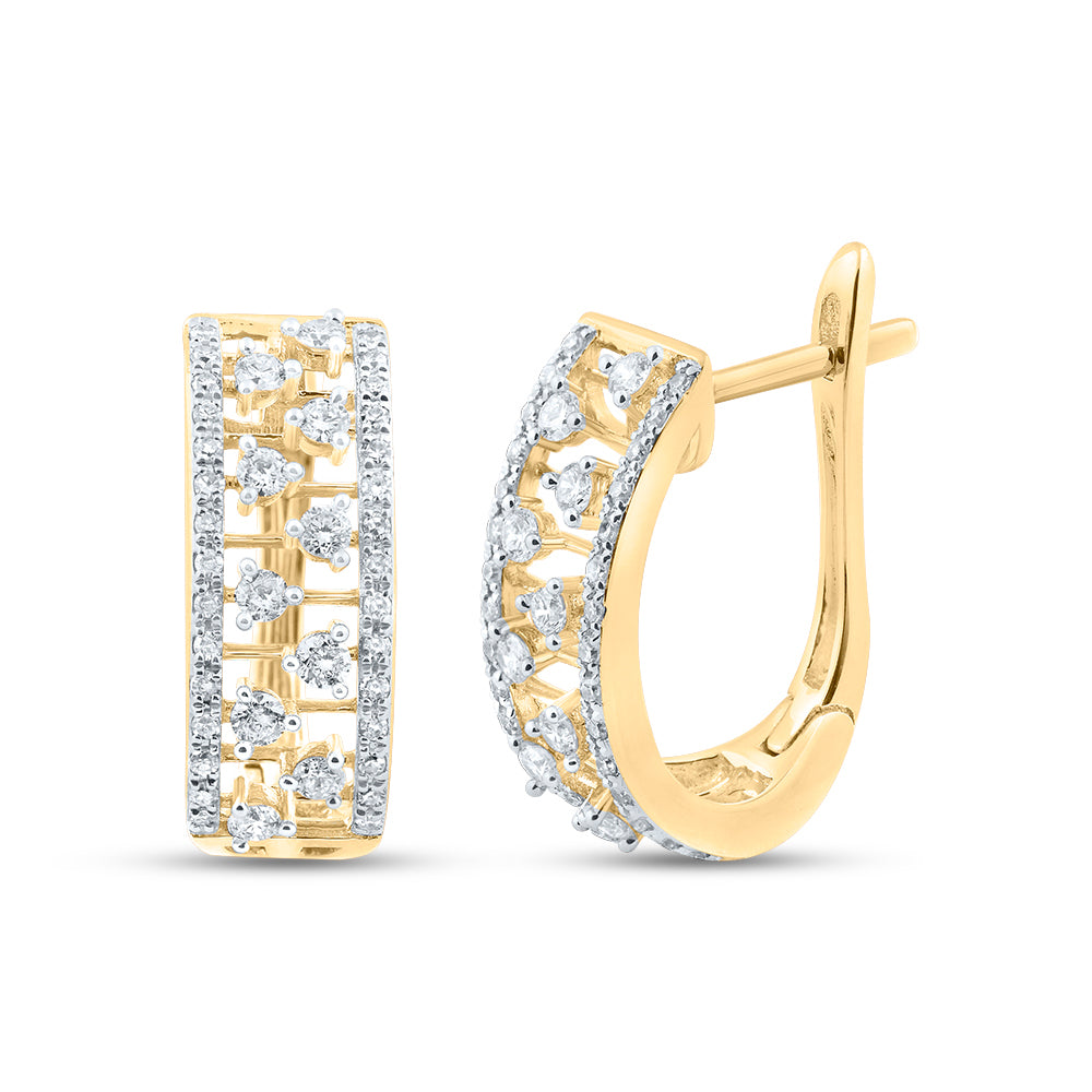 1/2Ctw-Dia Nk High Hoops Earring (2.61 grams)