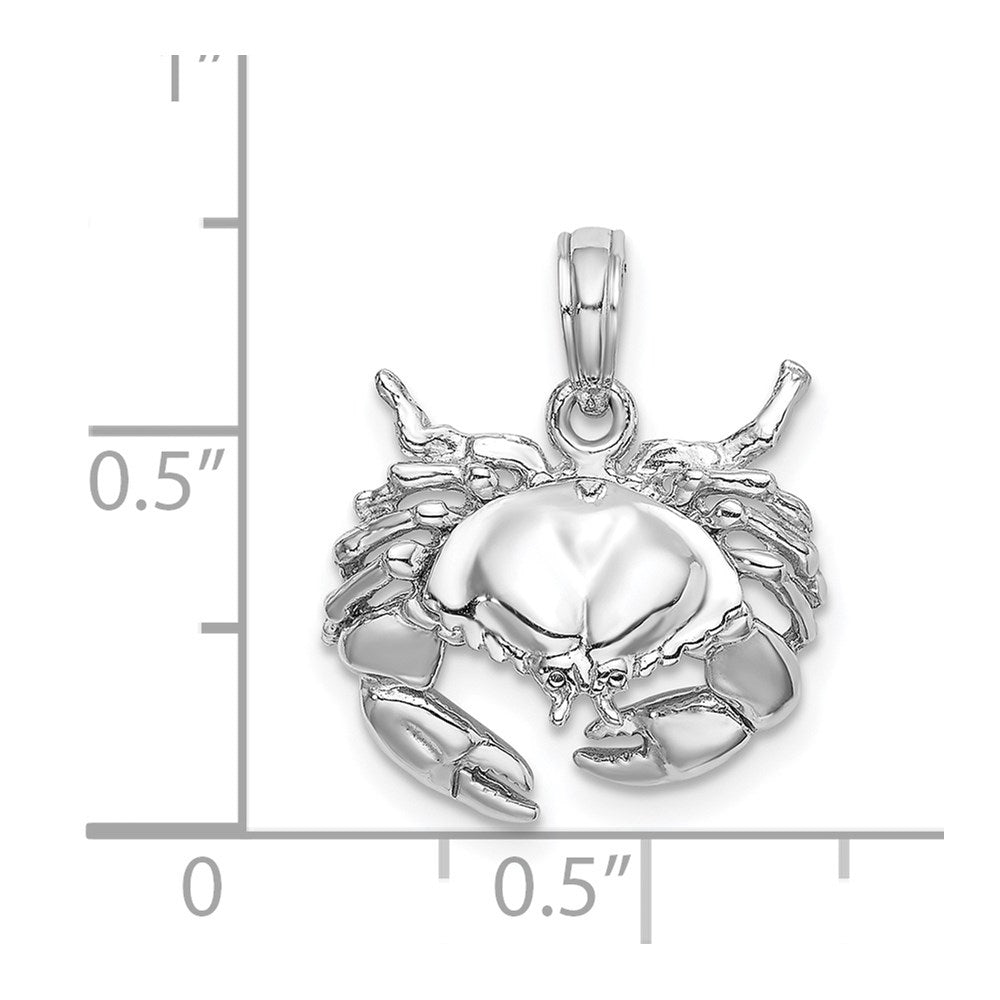 14k White Gold 17.1 mm  Stone Crab Charm (2.15 grams)