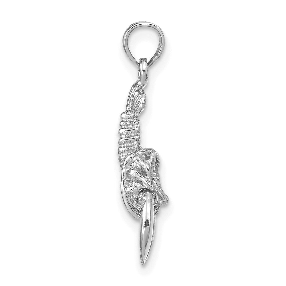 14k White Gold 9 mm Moveable Lobster Pendant (1.73 grams)