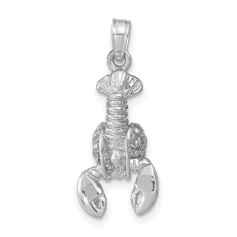 14k White Gold 9 mm Moveable Lobster Pendant (1.73 grams)