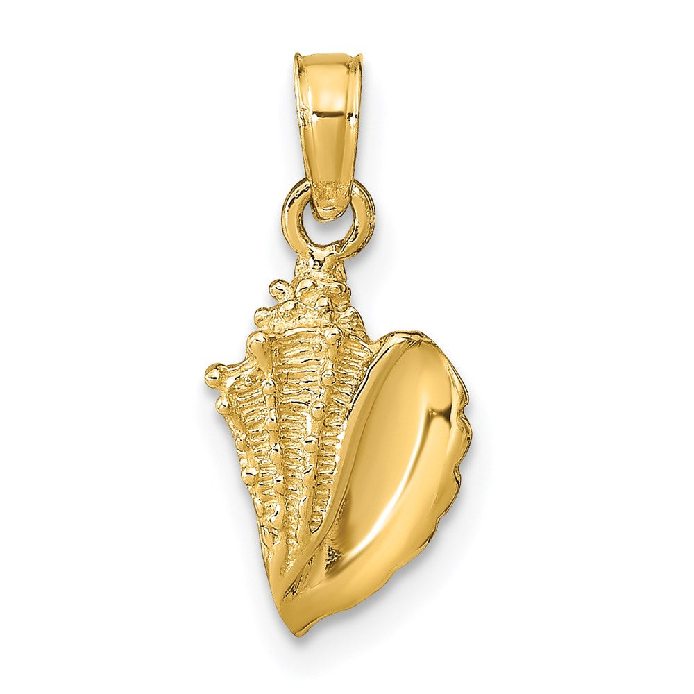 14k Yellow Gold 8 mm Conch Shell Pendant (0.93 grams)