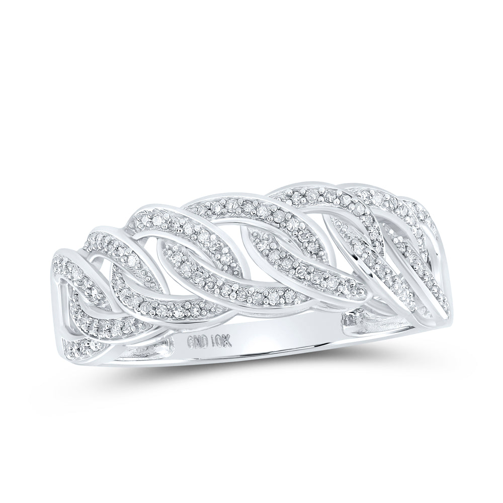 10Kt White Gold 1/4Ctw Diamond Mens Band