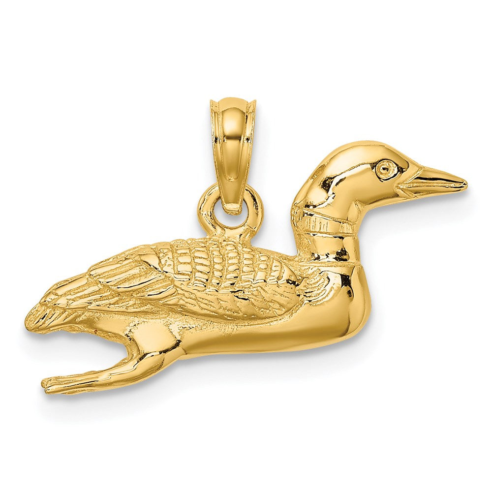 14k Yellow Gold 23.2 mm Solid Polished 3-Dimensional Mallard Charm (2.99 grams)