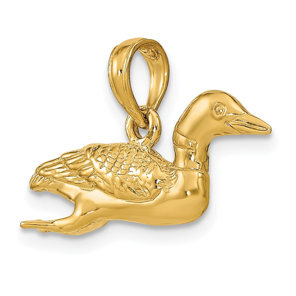 14k Yellow Gold 23.2 mm Solid Polished 3-Dimensional Mallard Charm (2.99 grams)