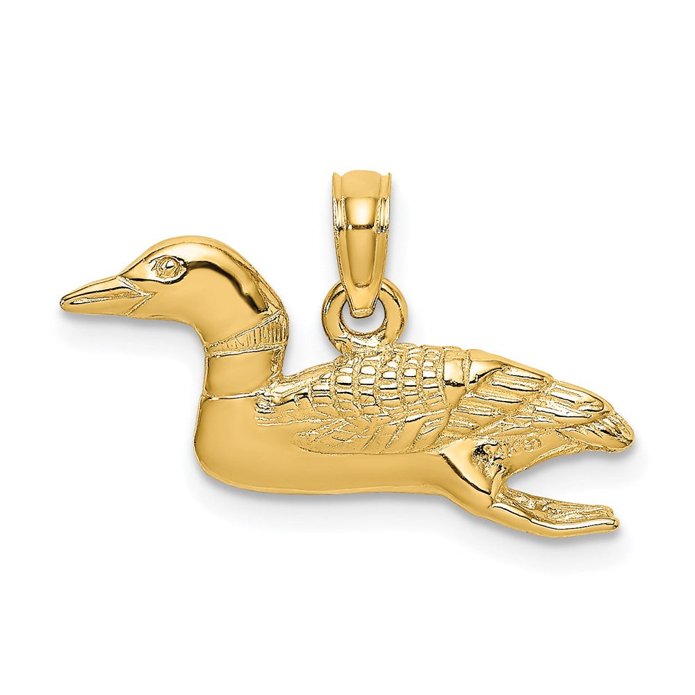 14k Yellow Gold 23.2 mm Solid Polished 3-Dimensional Mallard Charm (2.99 grams)