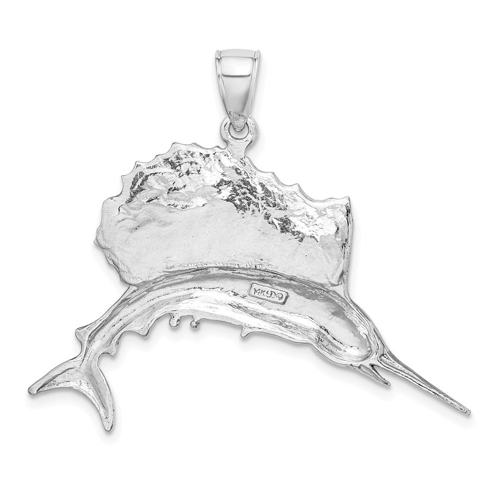 14k White Gold 41 mm  Polished Sailfish Charm (4.88 grams)
