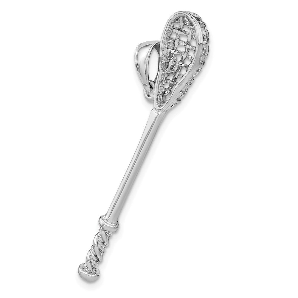 14k White Gold 45 mm  3-D Lacrosse Stick Charm (2.29 grams)