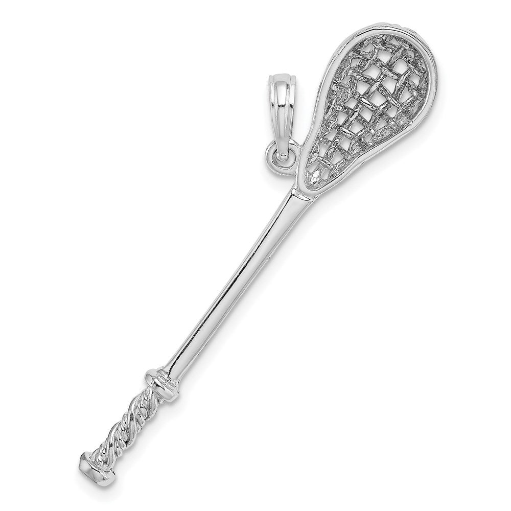 14k White Gold 45 mm  3-D Lacrosse Stick Charm (2.29 grams)