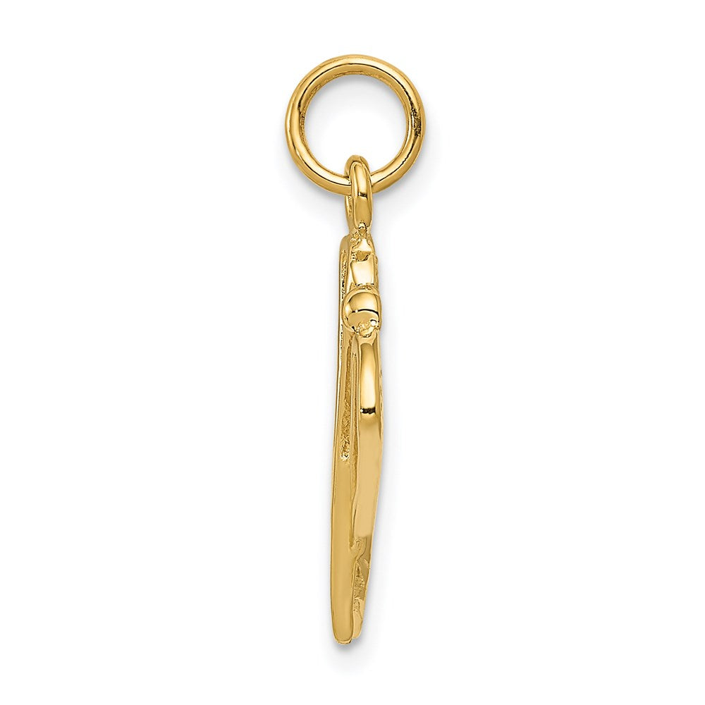 14k Yellow Gold 11 mm Polished Lacrosse Sticks Charm (0.95 grams)