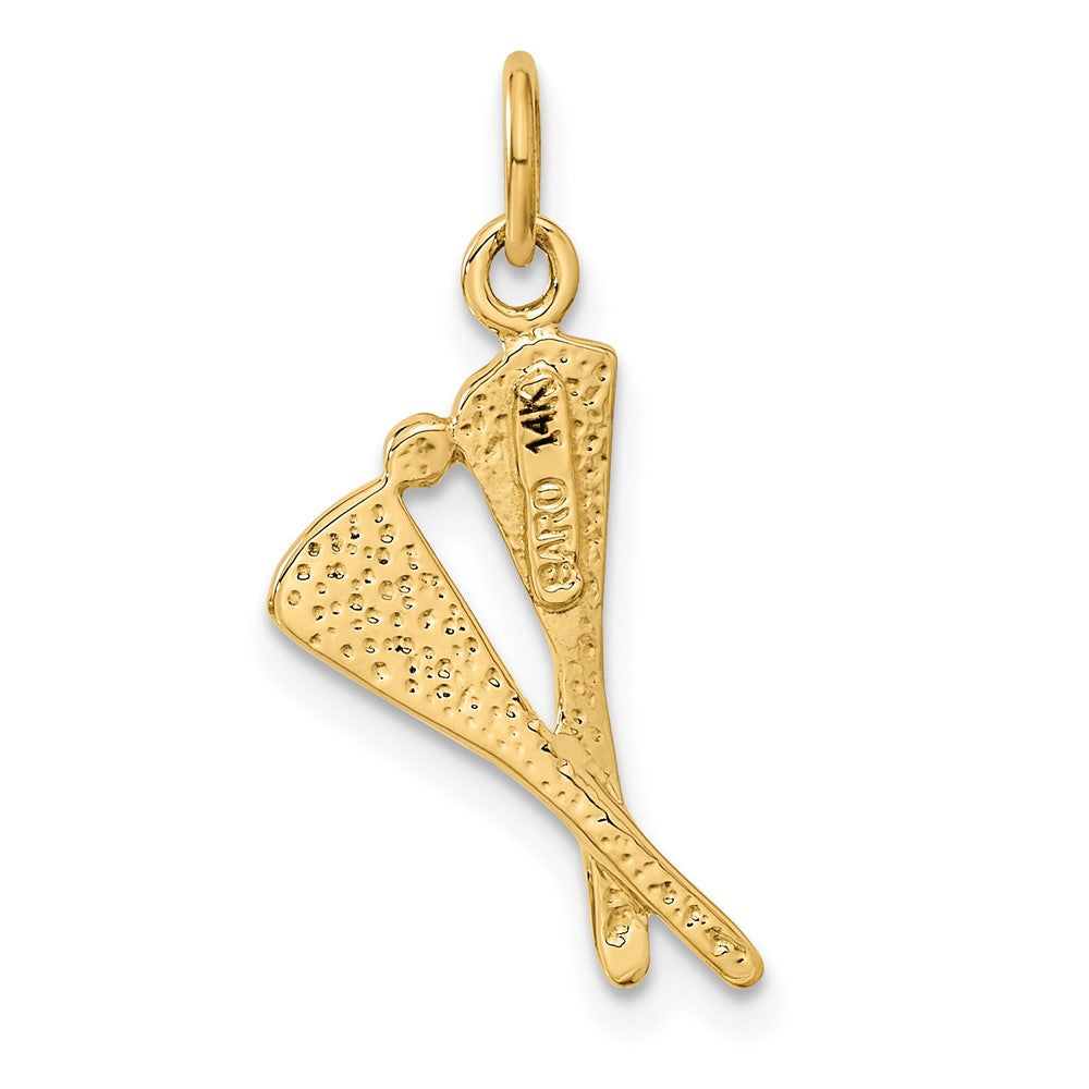 14k Yellow Gold 11 mm Polished Lacrosse Sticks Charm (0.95 grams)