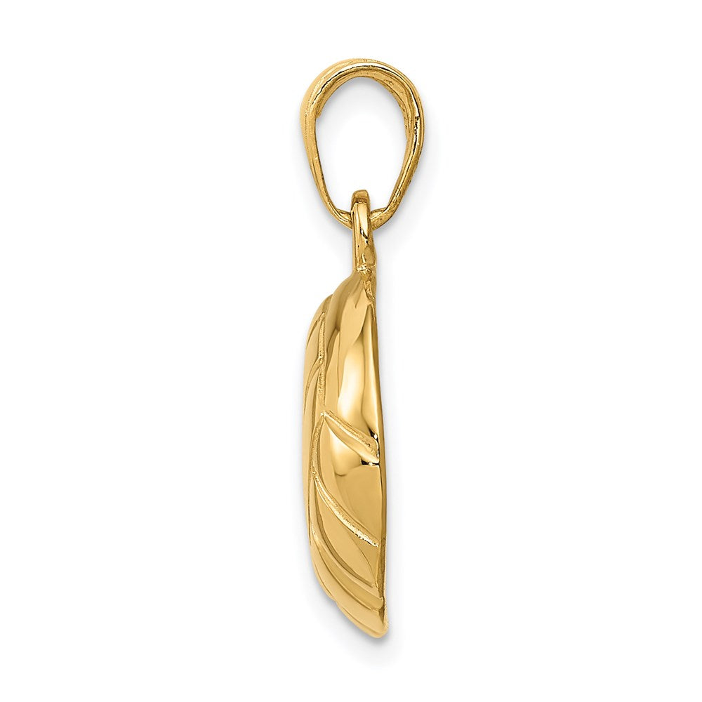 14k Yellow Gold 15 mm Polished Open-Backed Volleyball Pendant (2.08 grams)