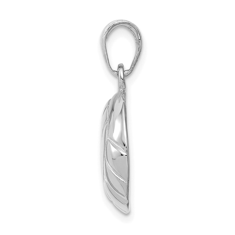 14k White Gold 15.2 mm Polished Open-Backed Volleyball Pendant (2.31 grams)