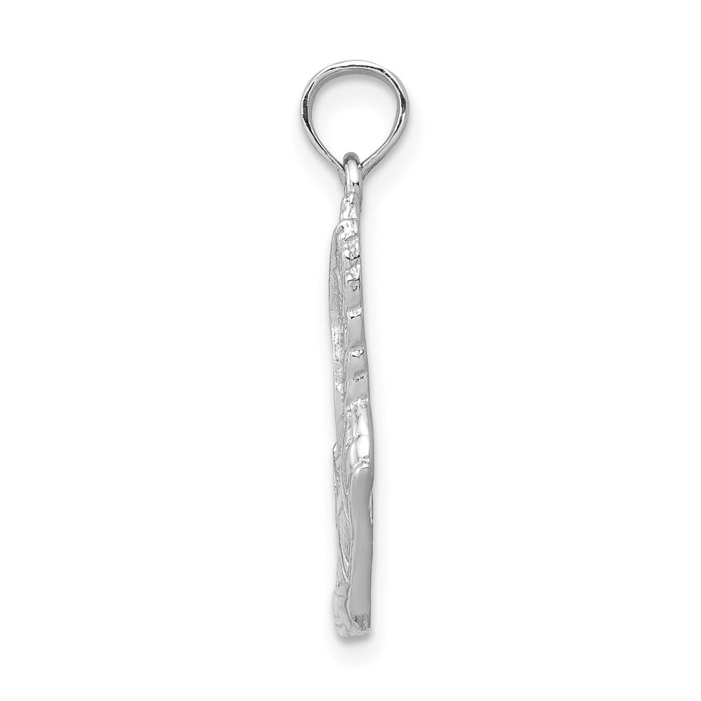 14k White Gold 10.7 mm Polished Running Shoe Pendant (1.63 grams)