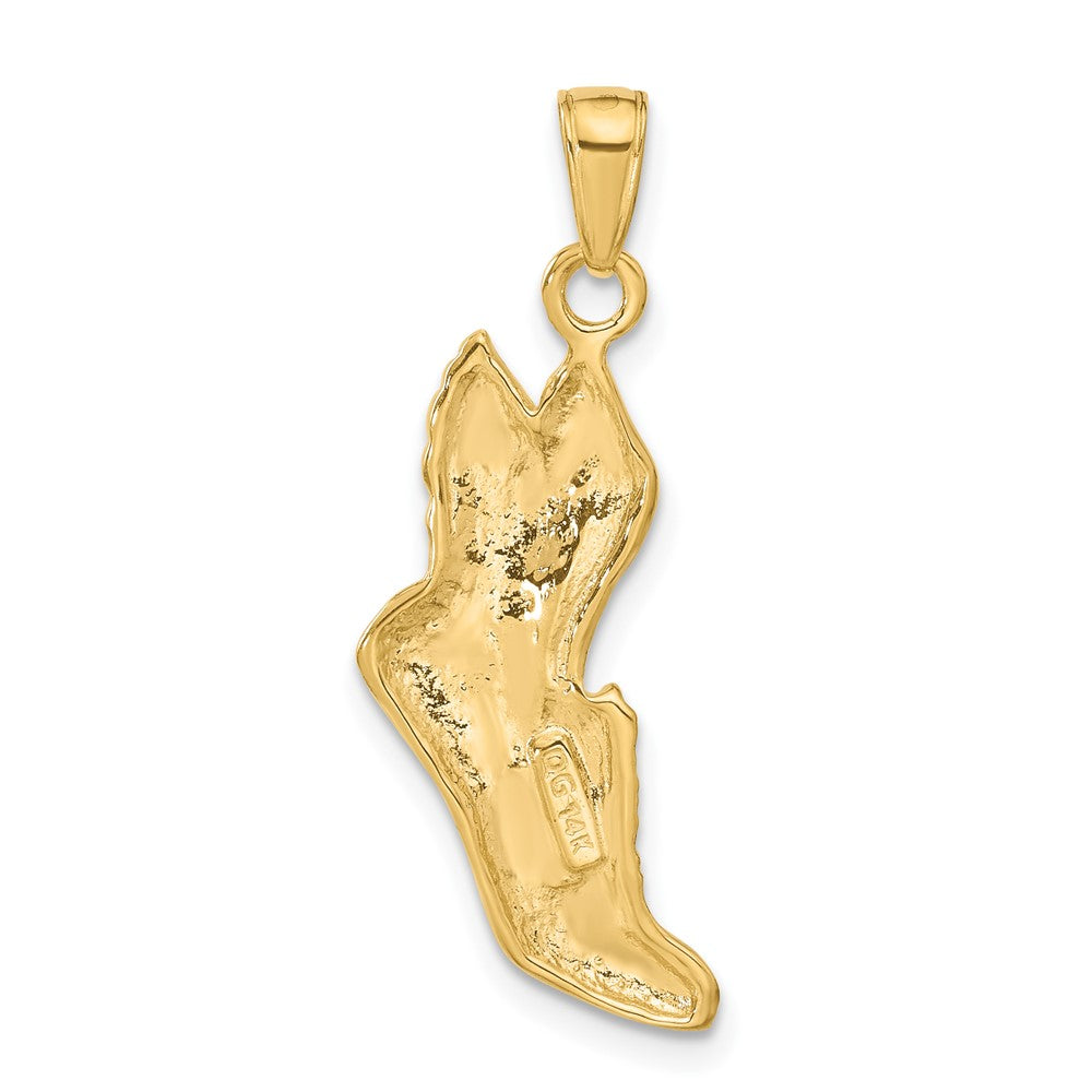 14k Yellow Gold 17 mm Polished Running Shoe Pendant (2.29 grams)
